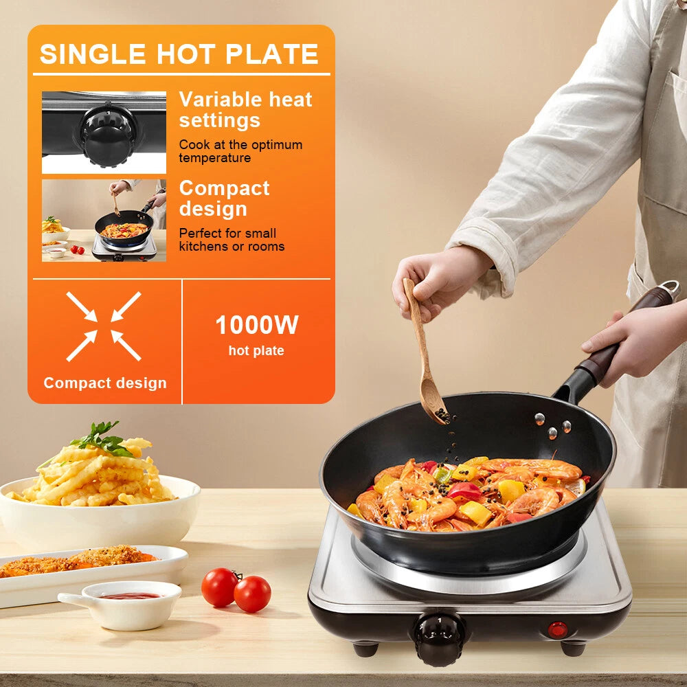 New Electric Hot Plate Portable Single Double Table Top Cooker Kitchen Hob Stove