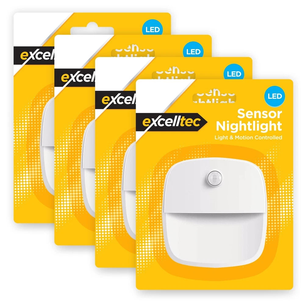 4-12pk LED PIR Motion Sensor Night Light Lamp Wireless Battery Stair Cabinet