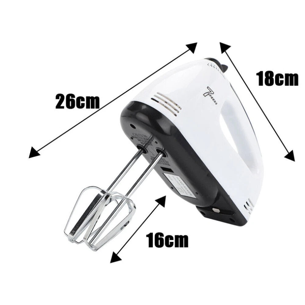 7 Speed Electric Hand Held Mixer Electronic Handheld Whisk Food Blender Cake cz