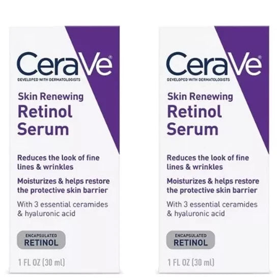2X CeraVe Skin Renewing Retinol Resurfacing Hydrating Acid Serum Cream 30ml UK