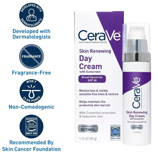 2x Cerave Skin Renew Day Cream, SPF 30,  (1.76oz)