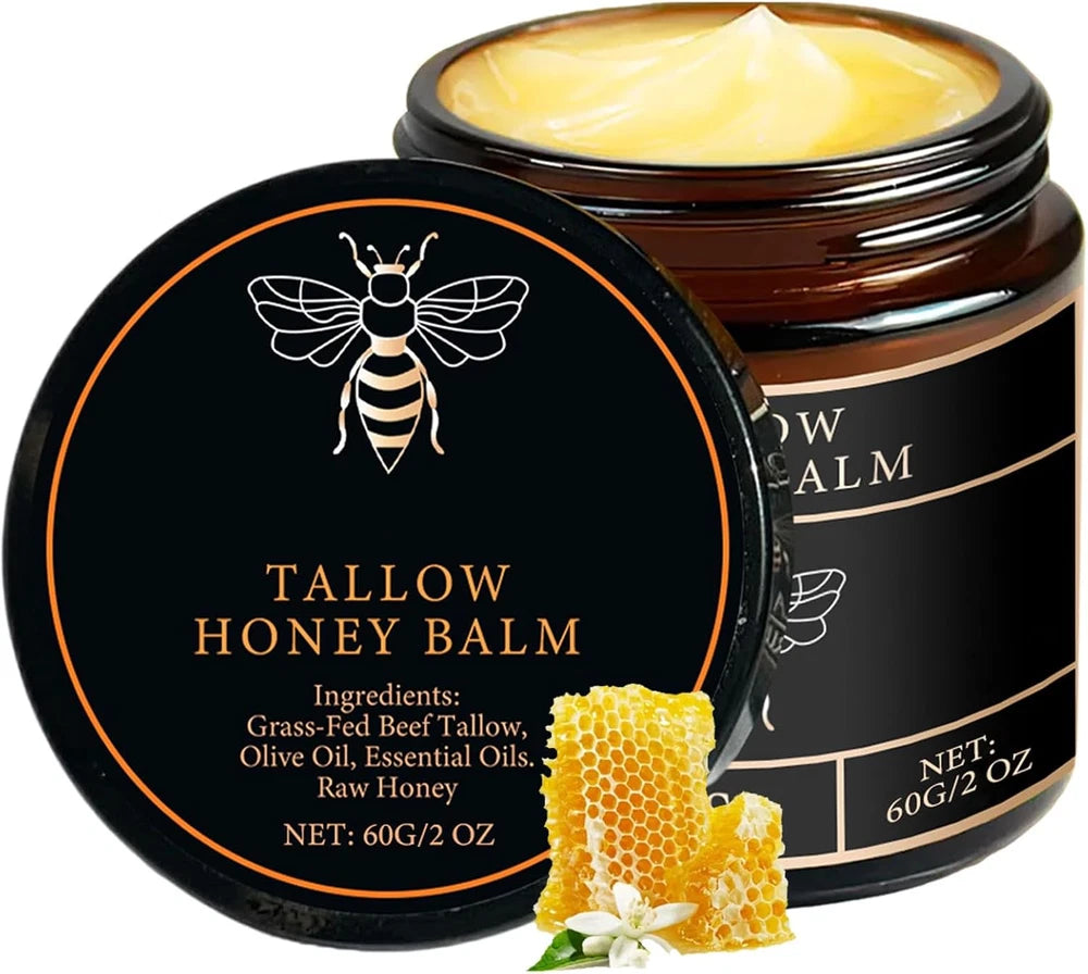 Grass-Fed Beef Tallow and Honey Balm, Beef Tallow Skin Care, Moisturising Cream