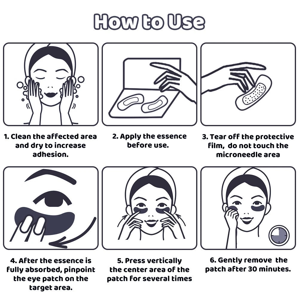 Hyaluronic Acid Microneedle Eye Patches Anti Wrinkle for Dark Circles Puffy Eyes