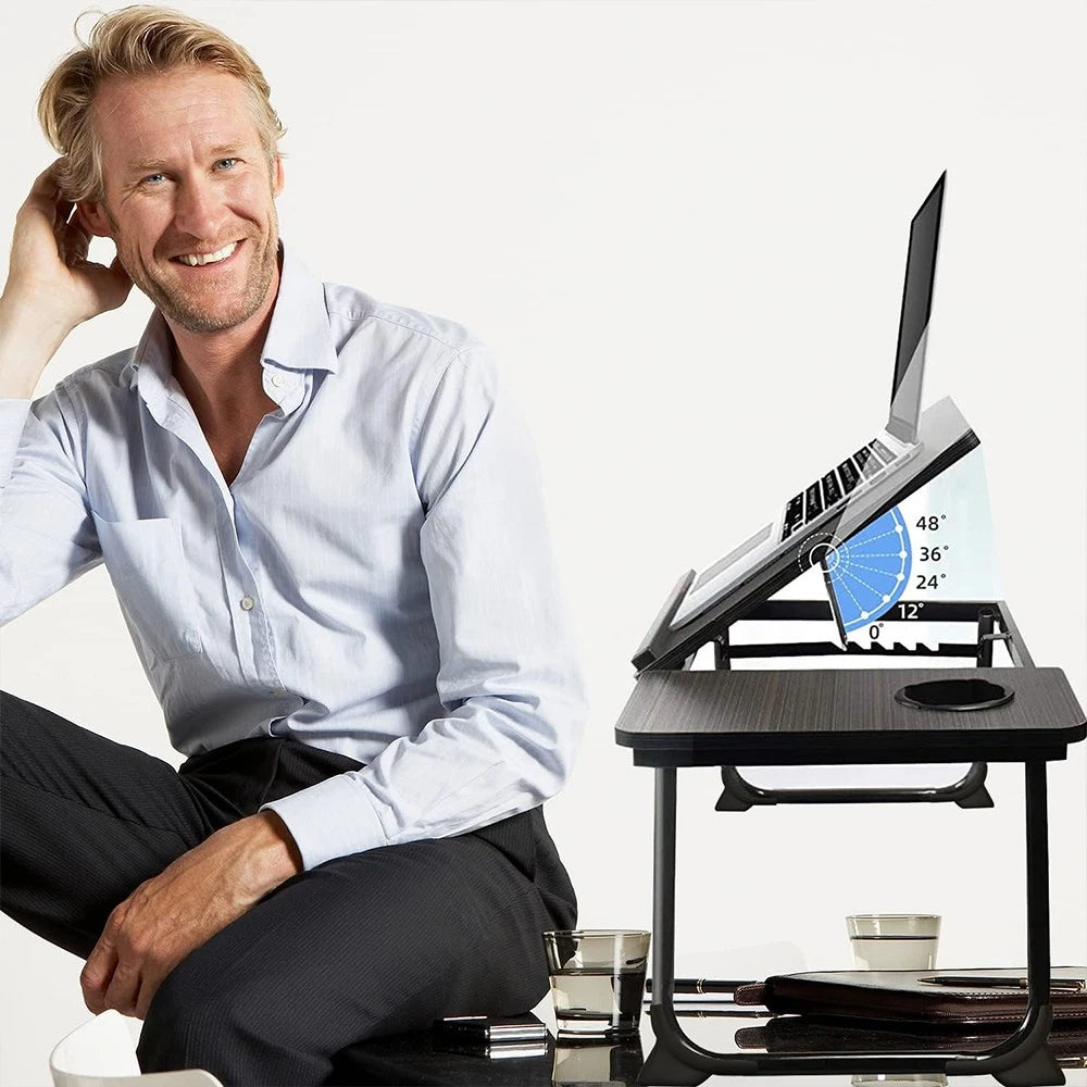 Folding Laptop Table Stand Bed Tray Sofa Lap Portable Computer Desk Breakfast