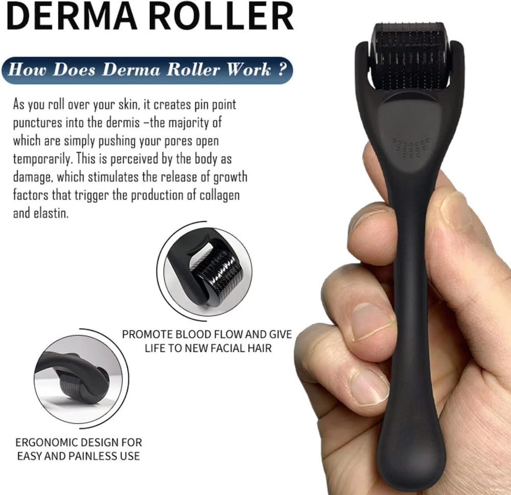Beard Growth Oil Fast Growing Beard Mustache GROOMING Kit Derma Roller for Men