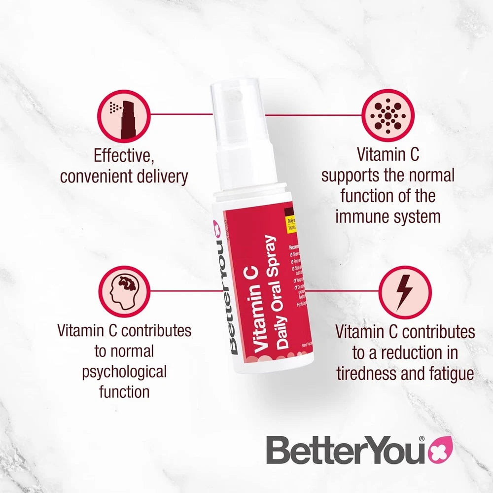 BetterYou Vitamin C Daily Oral Spray Pill-free Vitamin C Supplement 120mg - 50ml
