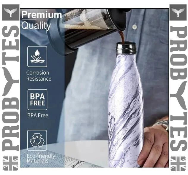 Stainless Steel Water Bottle Double Walled Vacuum Insulated Thermal Flask Sports