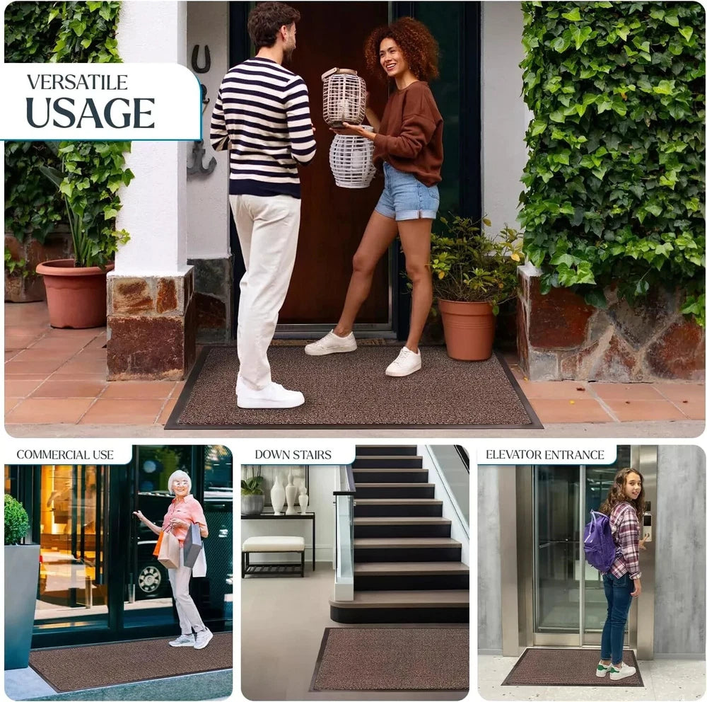 Door Mat Heavy Duty Barrier Rubber Entrance Non-Slip Floor Rugs Kitchen Runner