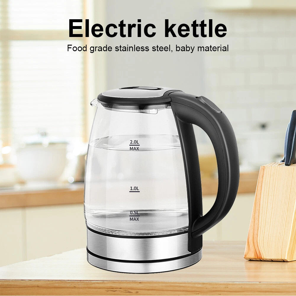 0.6/2/2.3L Portable Fast Boil Electric Quiet Stainless Steel Travel Kettle Jug~
