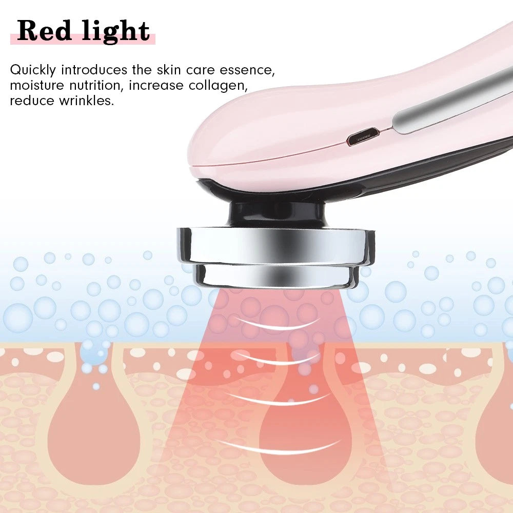 RF Facial Massager Skin Tightening Machine LED Light Photon Therapy Anti-aging
