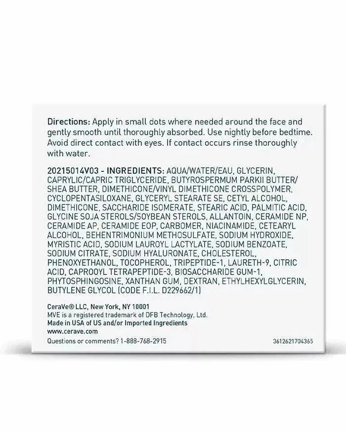 1.7oz CeraVe Skin Renewing Night Cream, Moisturizing Face Cream with Niacinamide