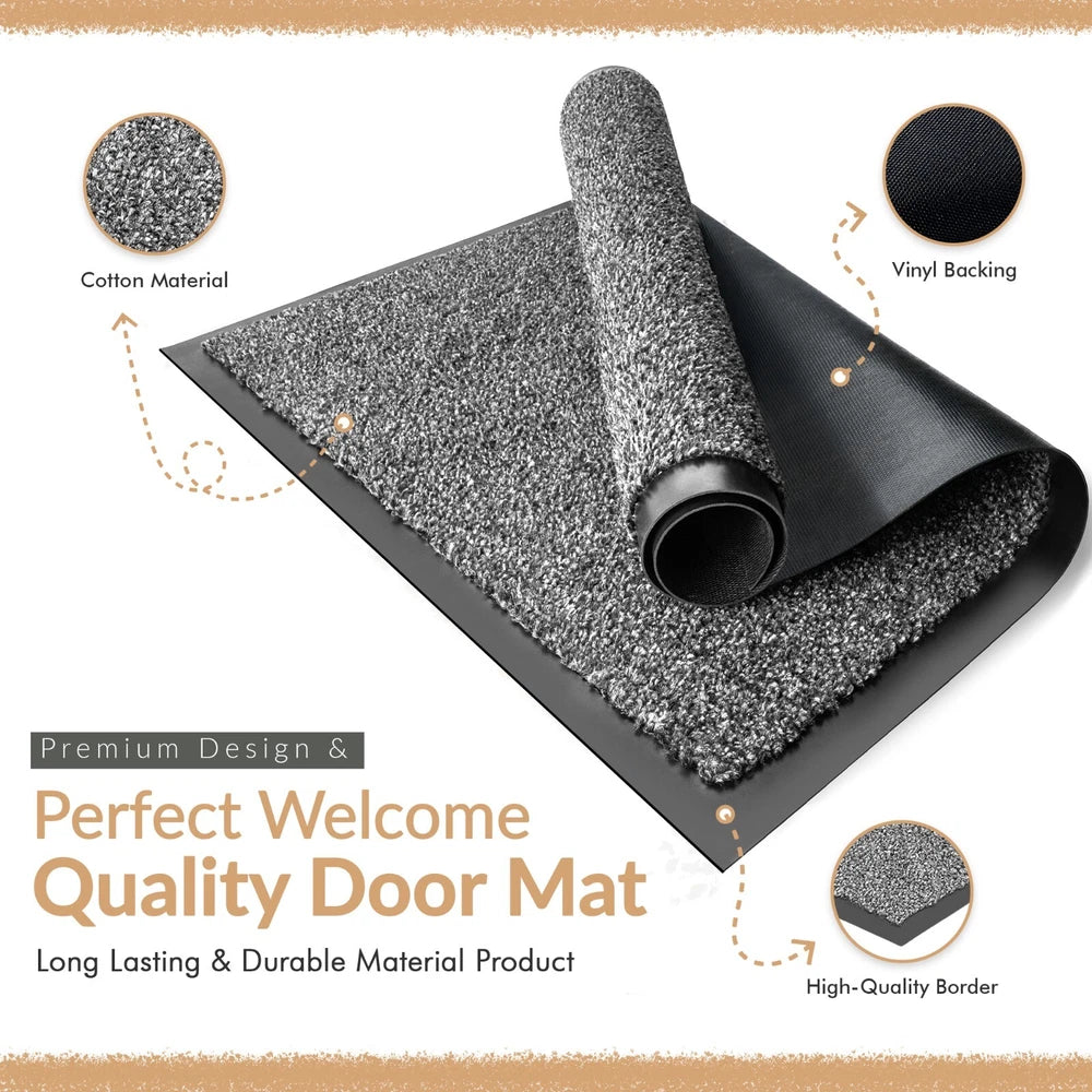 Barrier Mat Entrance Door Mat Heavy Duty Non Slip Dirt Trapper Rubber Back Rugs