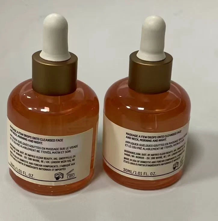 2 x30ml Biossance Squalane + Copper Peptide Plumping SeruM VITtaminC Rose Oil