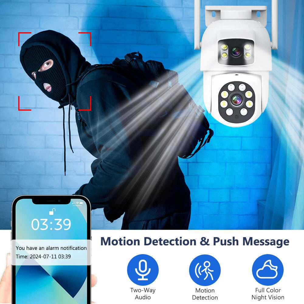 Wireless 4K IP Camera WIFI Outdoor CCTV HD PTZ Smart Home Security IR Cam 8MP