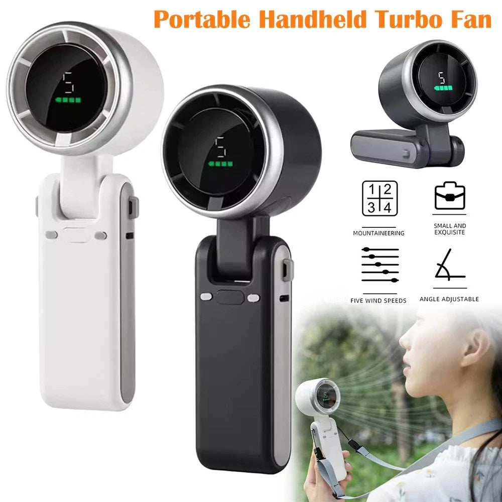 USB Rechargeable Mini Hand-Held Fan Portable Folding Desk Fan Cooler Cooling UK