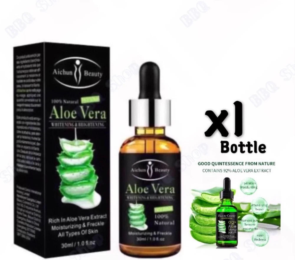 30ml Aloe Vera Whitening Moisturizing Brightening Anti-Aging Soothing Face Serum