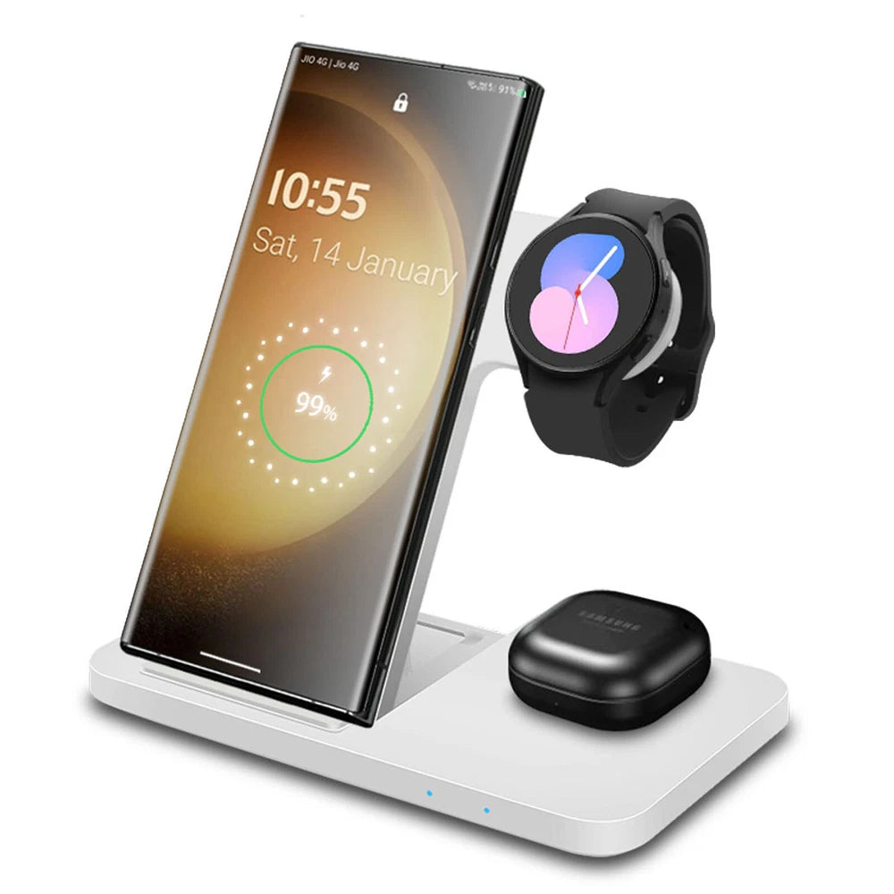 3in1 Wireless Charging Station For Samsung Galaxy Watch 8/Ultra S25 Edge S24 S23