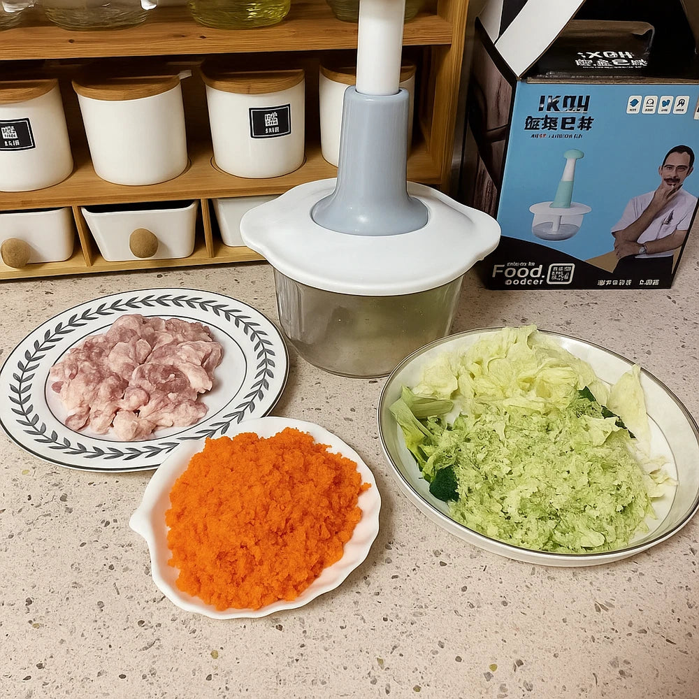 Manual Food Processor Hand Chopper Vegetable Cutter Garlic Onion Dicer UK