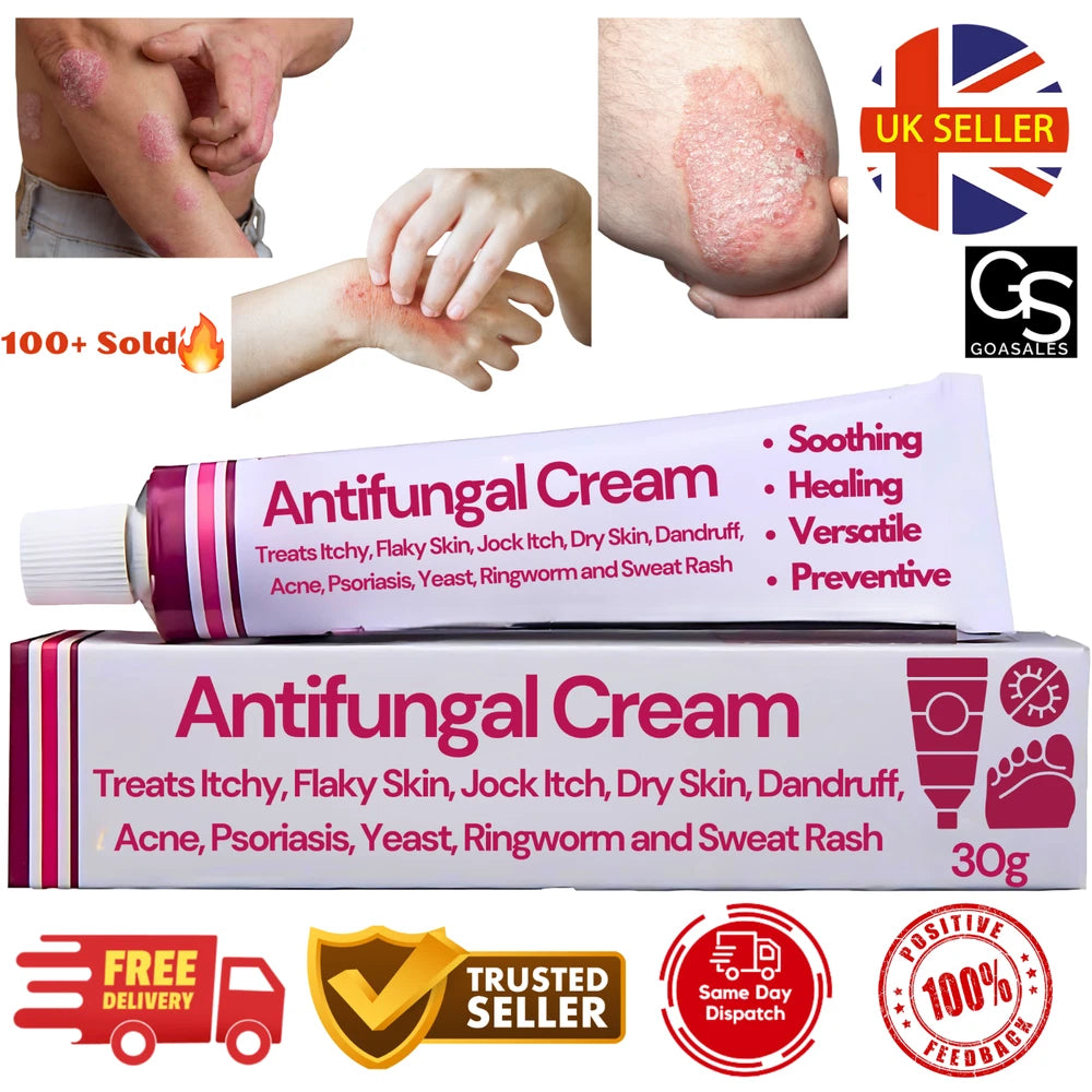 Antifungal Cream Relief from Jock Itch, Athletes Foot, Psoriasis, Ringworm, Acne