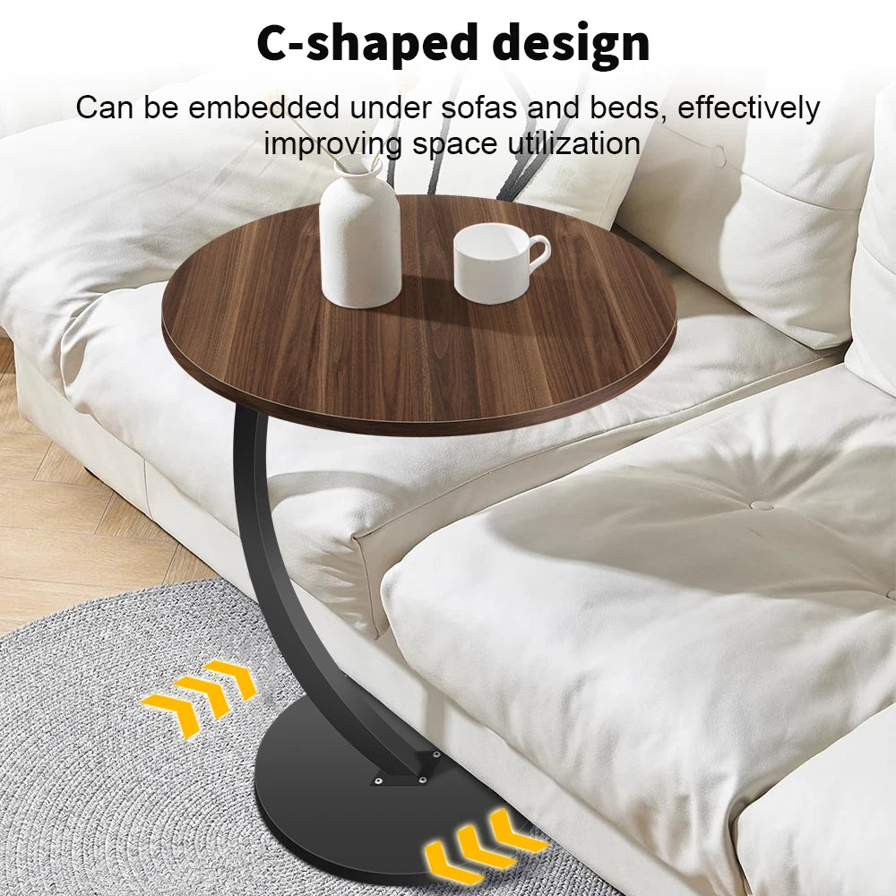 C-SHAPED COMPACT SOFA SIDE END TABLE COFFEE LAPTOP TABLE LIVING ROOM BEDROOM UK