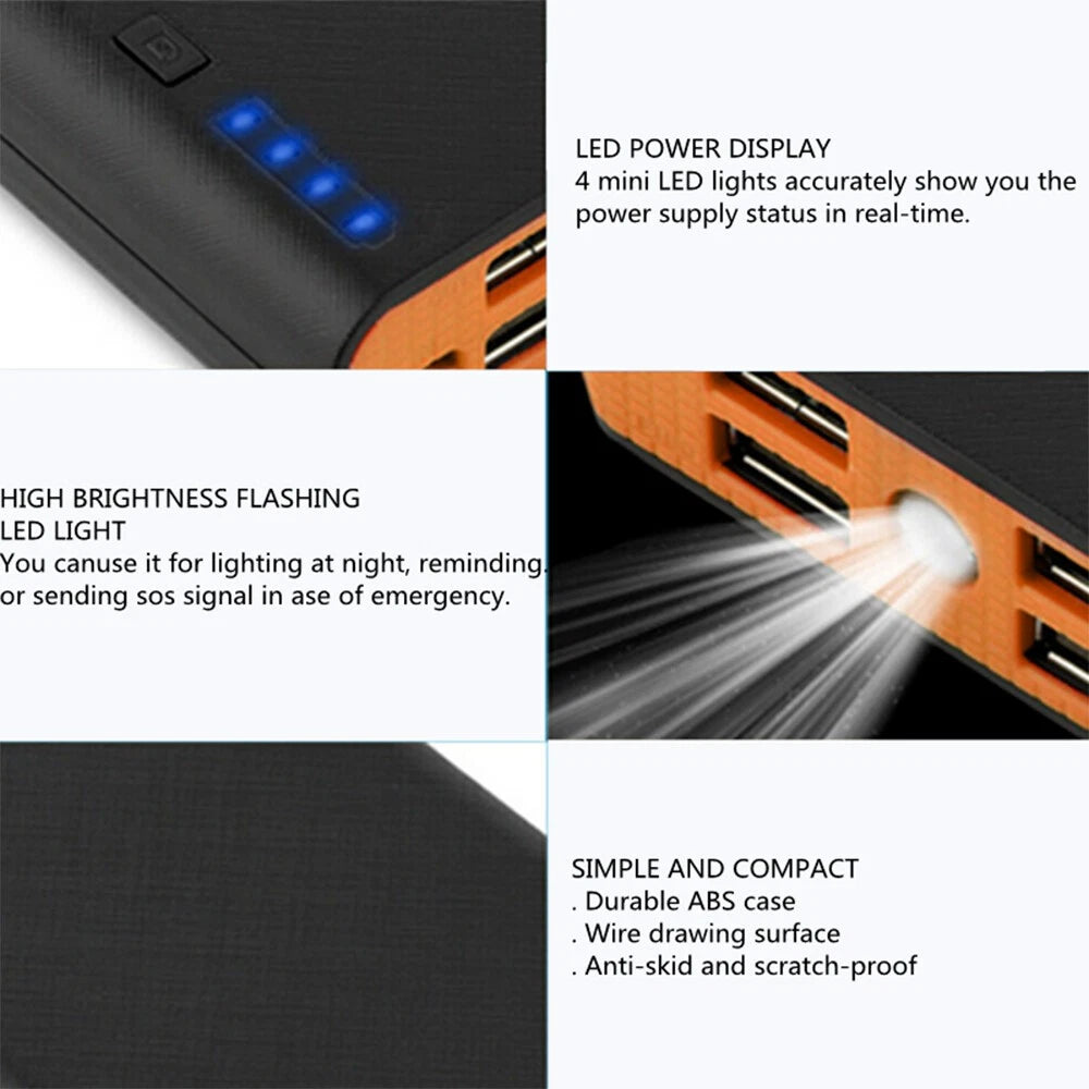 9000000mAh Power Bank Fast Charger Battery Pack Portable 4 USB for Mobile Phone.