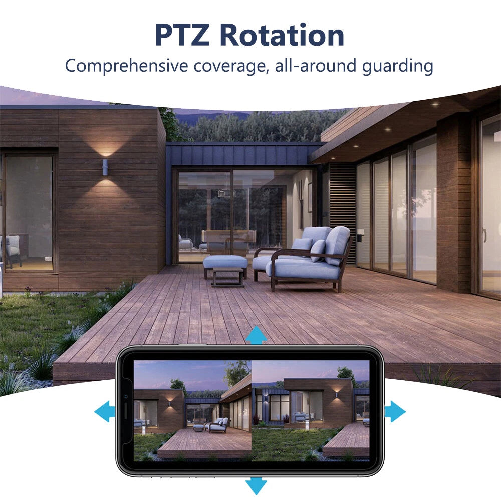 Wireless 4K IP Camera WIFI Outdoor CCTV HD PTZ Smart Home Security IR Cam 8MP