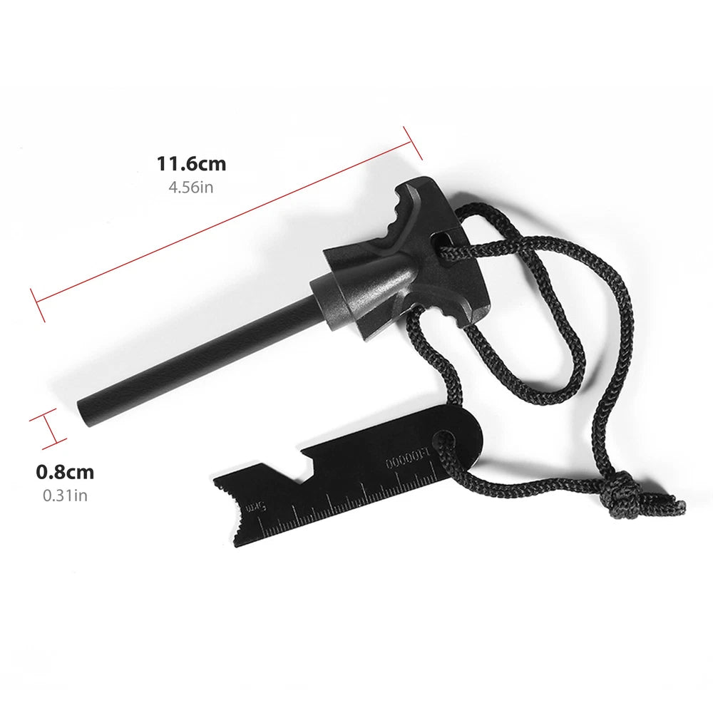 2x Magnesium Fire Starter Stick Firestick Keychain Steel Flint Survival Lighter