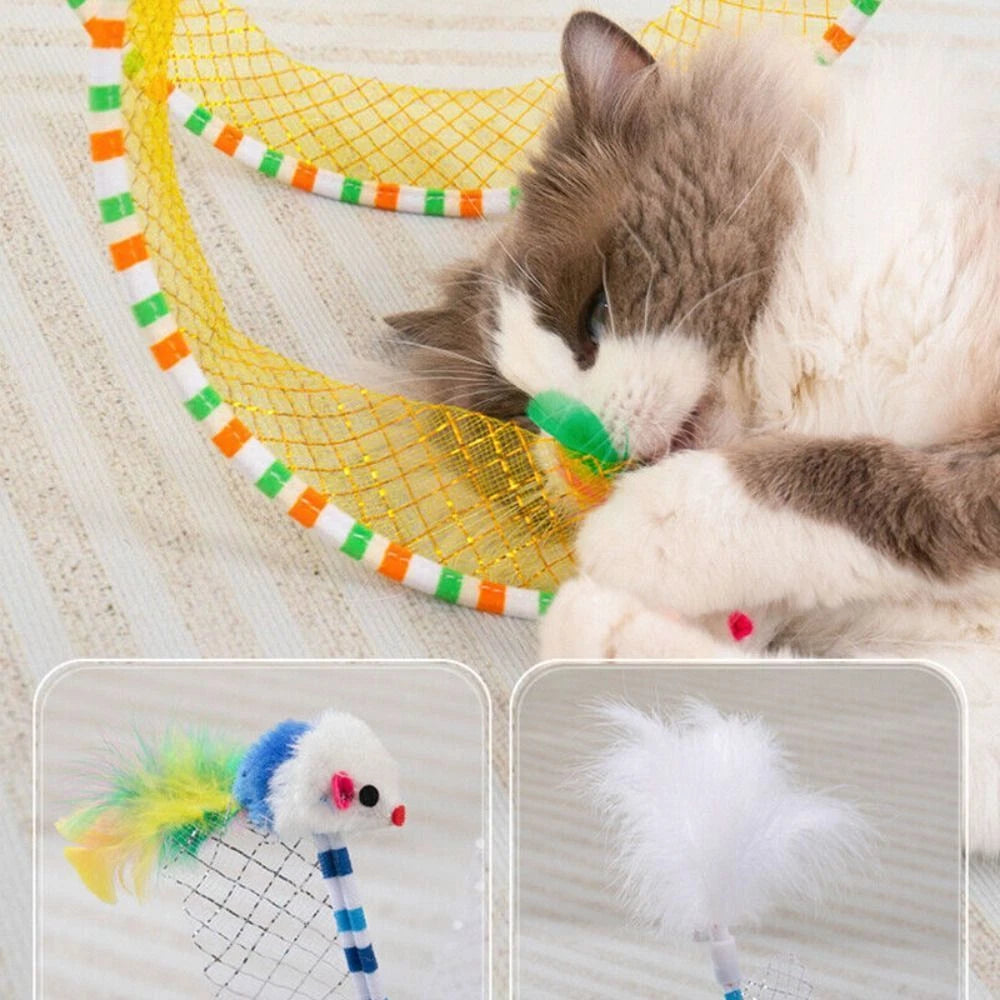 Stretchable Cat Coil Tunnel Toys Foldable Pet Interactive Toy Coil Spiral Toy