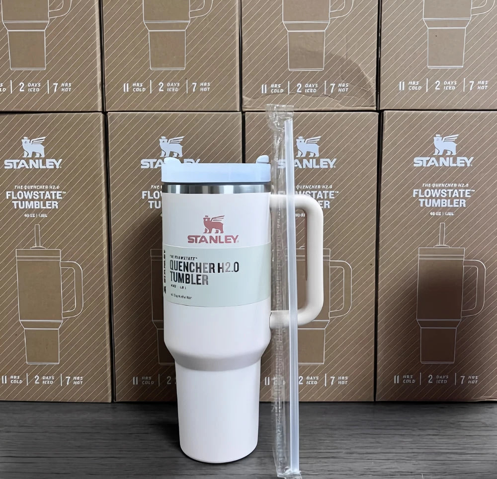 40 OZ Stainless Steel Water Bottle Travel Tumbler Cup With Straw Lid Insulated