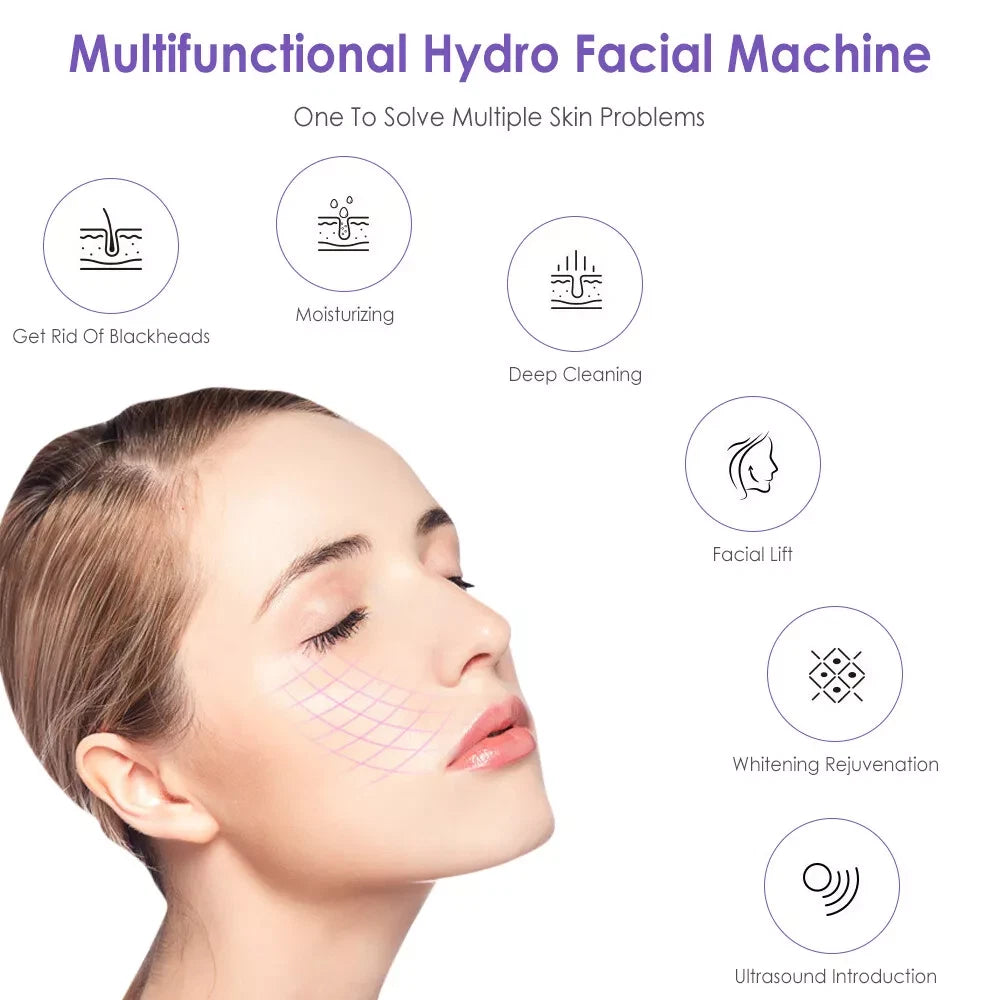 6 in1 Hydra Spa Water Facial Cleaner Aqua Peel Hydro Dermabrasion Beauty Machine