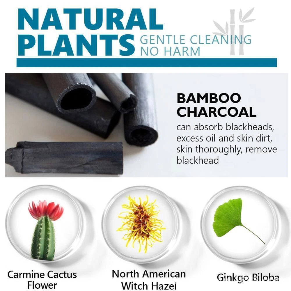 Bamboo Charcoal Blackhead Removal Peel-Off Nose Mask Clean Pores Tool♤