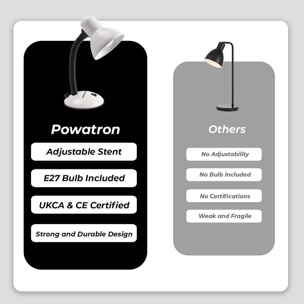 Desk Lamp Neck Table Flexi Desk Reading Lamp With Bulb Home Office Study Light