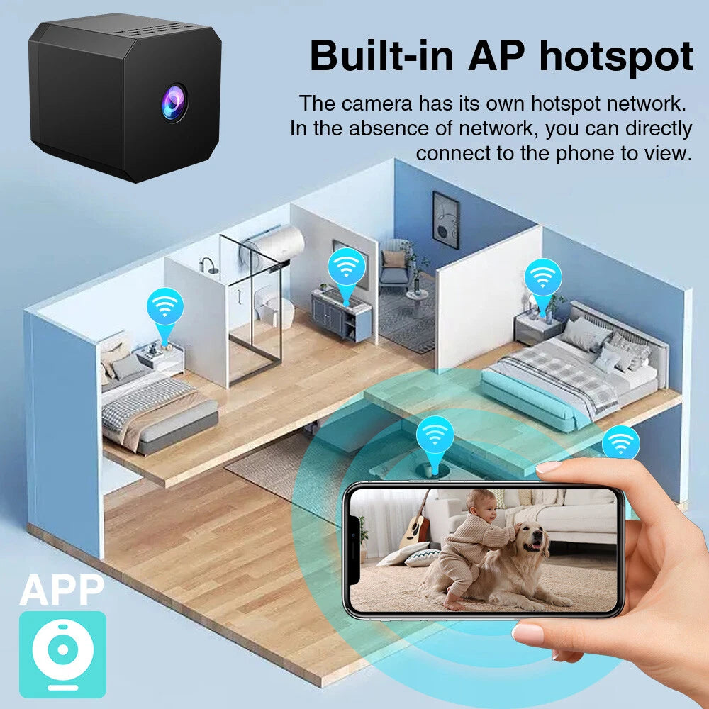 1080P HD Wireless WiFi IP Mini Camera Home Security CAM IR DVR Night Vision