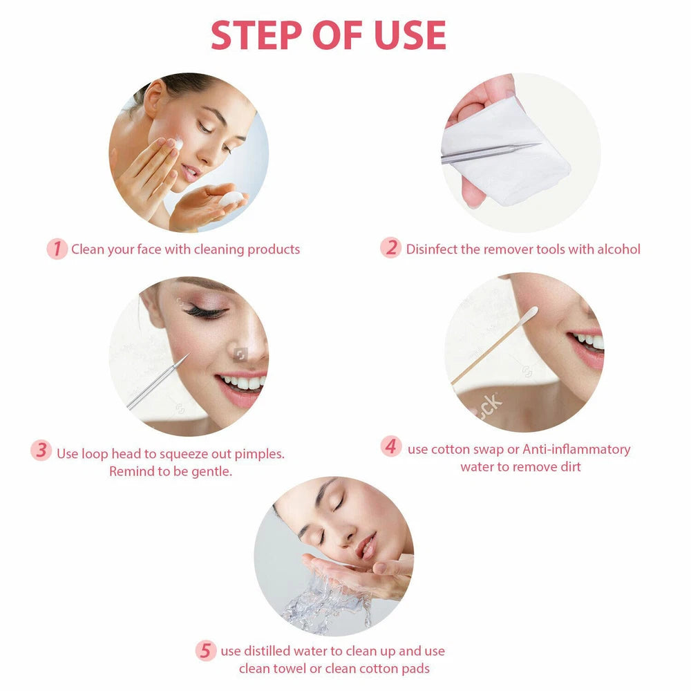 11x Blackhead Remover Tool Kit Spot Acne Pimple Comedone Extractor Comedone Box