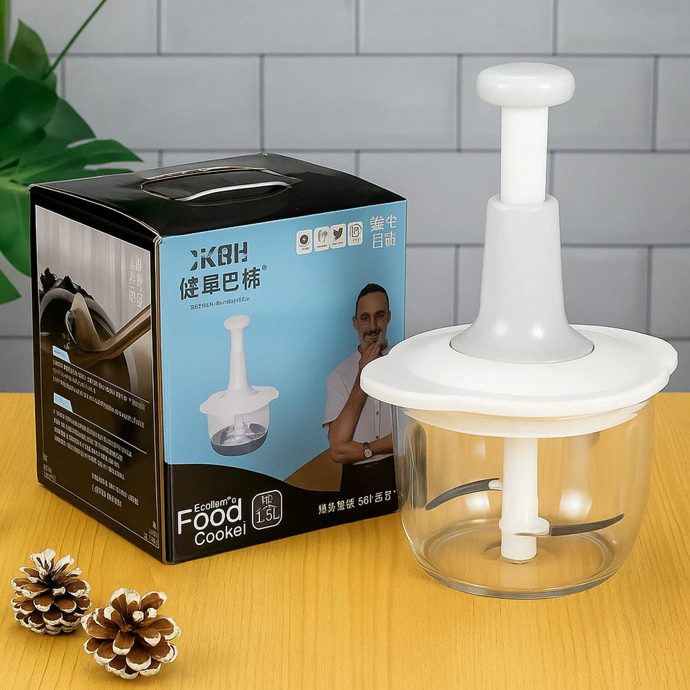 Manual Food Processor Hand Chopper Vegetable Cutter Garlic Onion Dicer UK