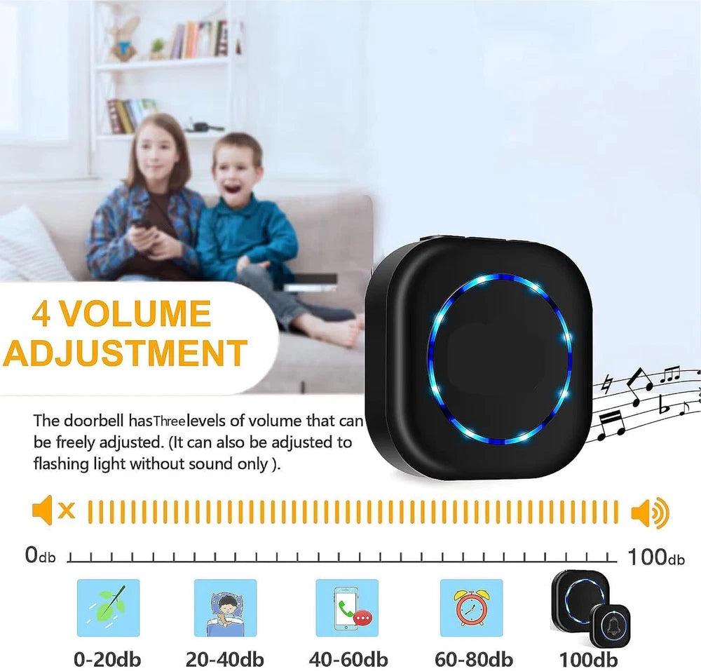 Wireless Door Bells 1000ft Long Range Waterproof Plug in Home Cordless Doorbell