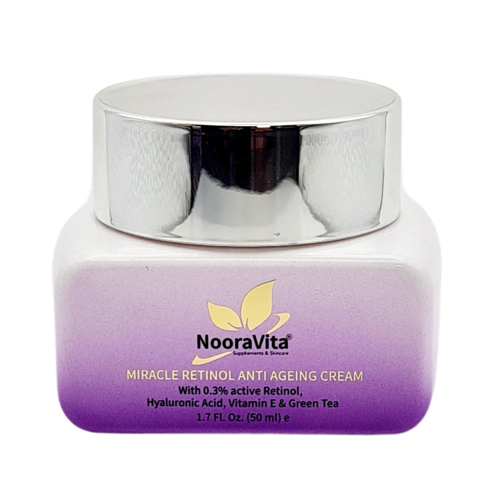 Miracle Retinol Anti Ageing Cream With 0.3% Active Retinol & Hyaluronic Acid.