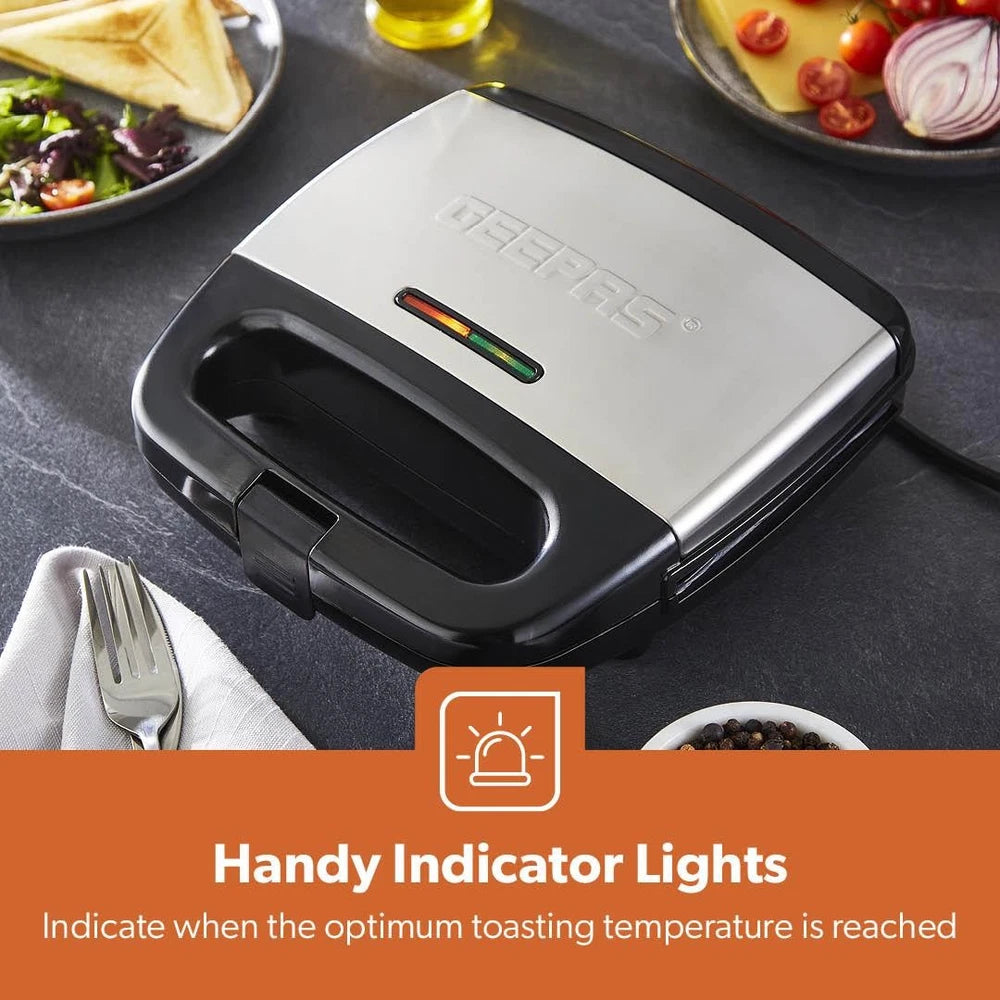 Panini Press Grill Sandwich Toaster 2 Slice Non-Stick Plates Panini Maker 750W