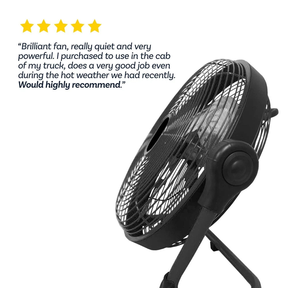 electriQ 12-inch Rechargeable Metal Body Quiet DC Floor Fan - Indoor & Ou ORF12B