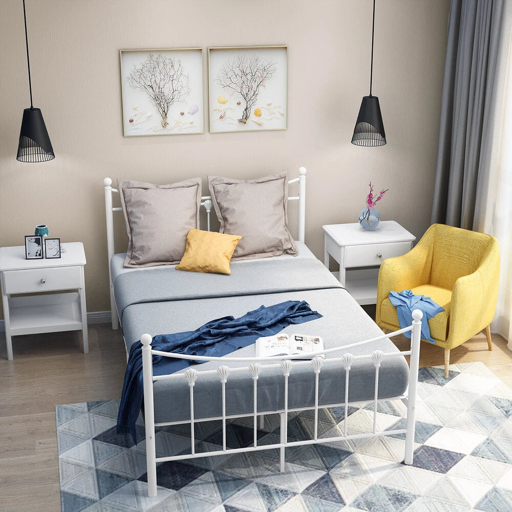 NEW Strong Single Double Bed 3ft 4ft 4ft6 Metal Bed Frame Bedroom Furniture