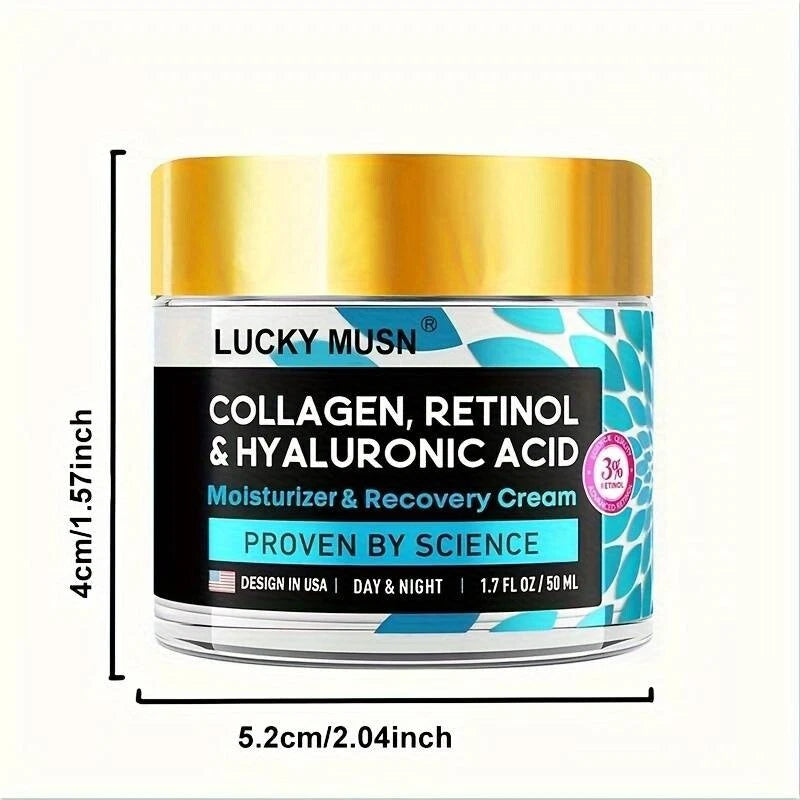 Retinol Collagen Hyaluronic Acid 3% Cream Day Night Anti Ageing Wrinkles Lg 50g