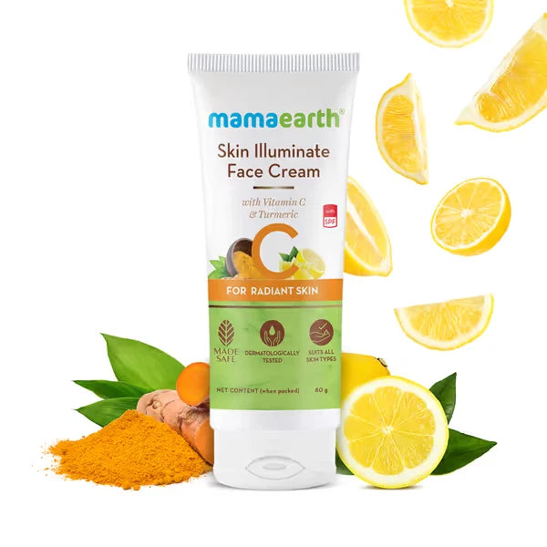 Mamaearth Skin Illuminate Face Cream with Vitamin C and Turmeric- 80GM