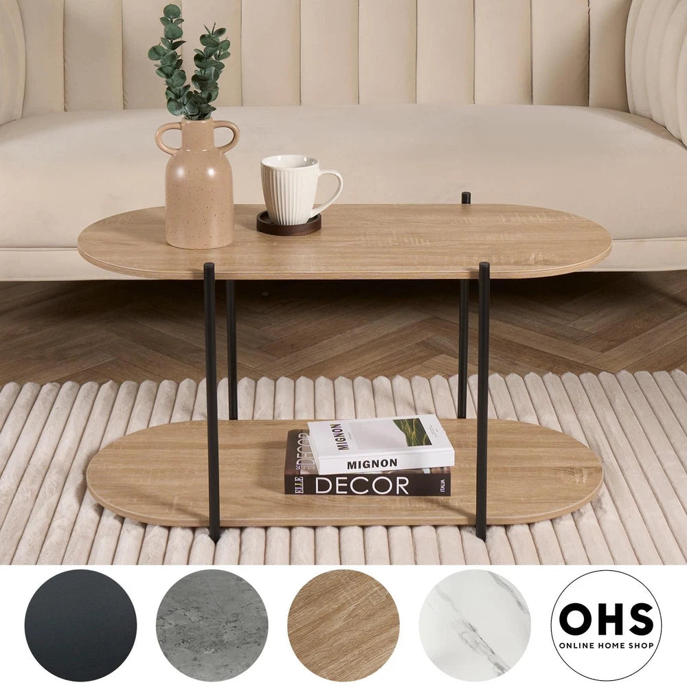 2 Tier Table Wooden Coffee Modern Bed Living Room Home Decor Office End Bedside