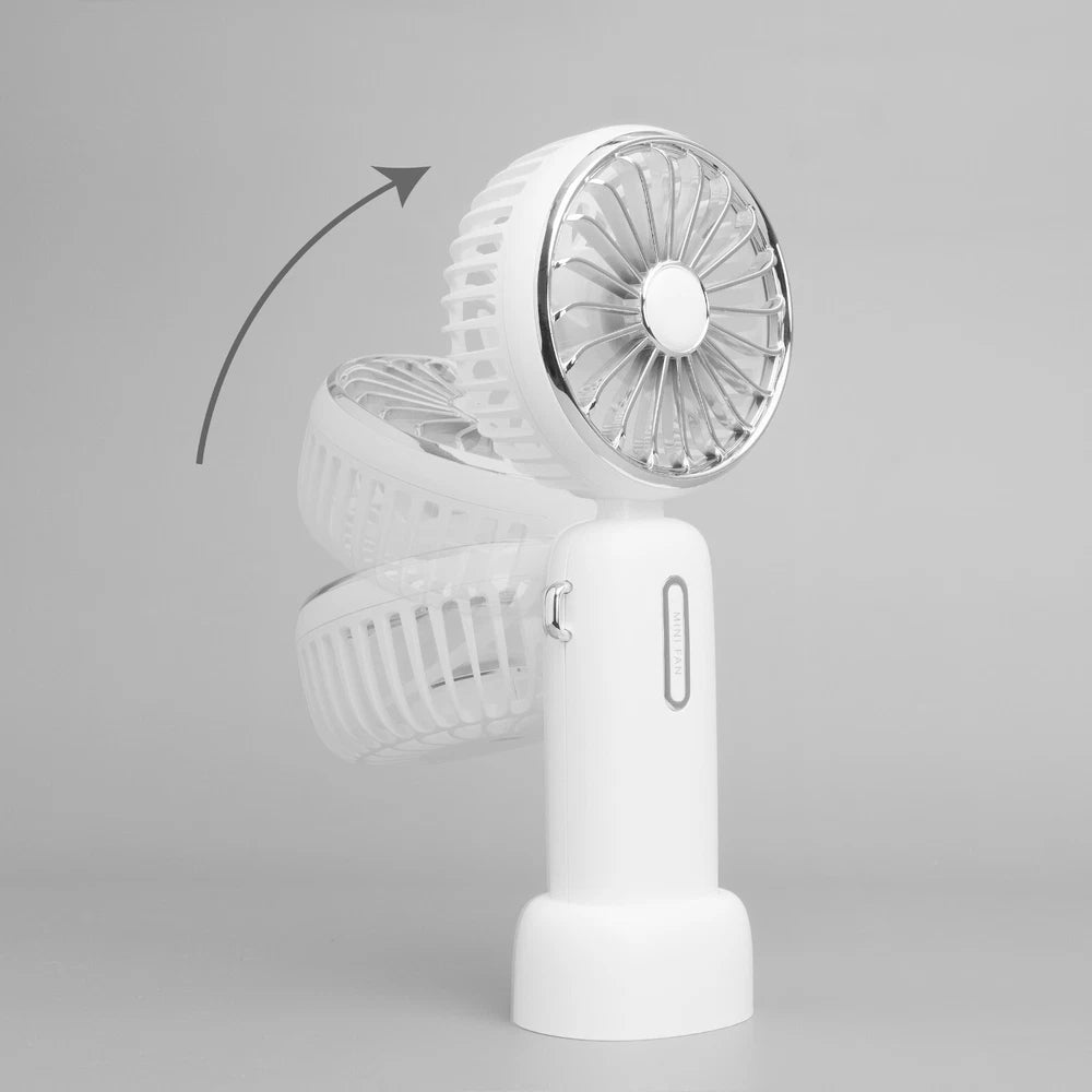 Portable Rechargeable Handheld Fan - Small Quiet Personal Cooler Powered Desk