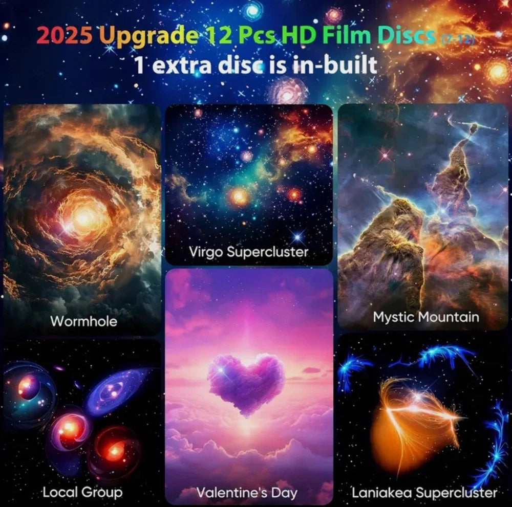 NEW PRO + MUSIC + REMOTE -4K HD Planetarium Galaxy Sky Projector LED Night Light