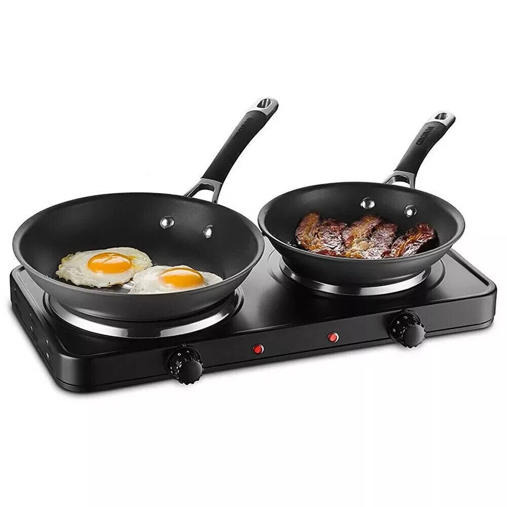 Double Electric Hot Plate Portable Table Top Cooker Hob RV Picnic Camping Stove