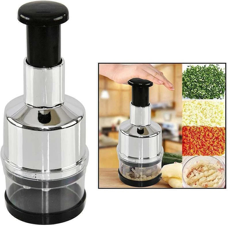 Manual Hand Press Garlic Onion Chopper Vegetable Food Chopper Processor Dicer UK