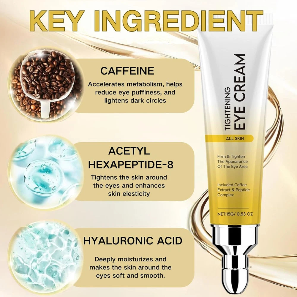Instant Tightening Eye Cream for Dark Circles & Puffy Eyes - Caffeine Eye Serum,