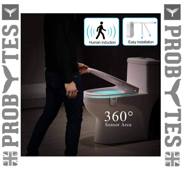 Toilet Bowl 8 Colors LED Night Light Motion Activated Seat Sensor Lamp Bathroom