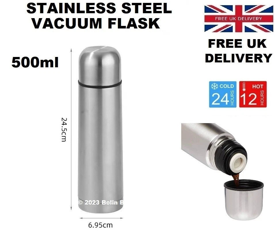 1L Stainless Steel Water Flask Vacuum Insulated Lid Cup Tea Coffee thermos sport